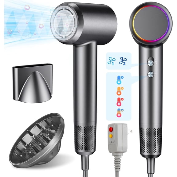 Hair Dryer,Hair Dryer with Diffuser,High Speed Hair Dryer for Fast Drying,500 Million Negative Ionic Hair Dryer 4 Temps / 2 Speeds,Professional Hair Dryer for Home Travel