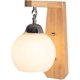thumbnail image 1 of Nordic Modern Wall Lamp with Milky Glass Shade, E27 Socket, Wall Light Fixture with Wooden Shelf Bracket, Wall Sconces for Living Room, Dining Room, P, 1 of 5
