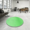 thumbnail image 4 of Ahgly Company Machine Washable Indoor Square Transitional Neon Green Area Rugs, 3' Square, 4 of 7