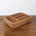 thumbnail image 2 of 2X Kitchen Drawer Organizer Cutlery Storage Basket 4 Compartments Kitchen Forks Knifes Rattan Stora, 2 of 4