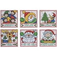 thumbnail image 2 of Holiday Tags Counted Cross Stitch Kit-4"X4" 14 Count Set Of 6, 2 of 2