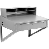 Global Industrial Wall Mount Shop Desk, 34"W x 30"D - Gray
