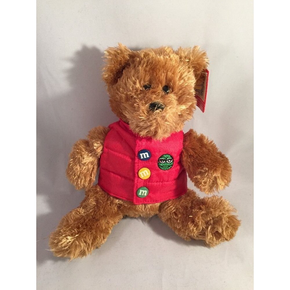 M&M's Teddy Bear Red Jacket Plush Toy New without tag, M&M's By M Ms