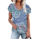 thumbnail image 1 of Fiudx Camisas de Mujer Camiseta Holgada con Cuello En V Estampada para Mujer, 1 of 4