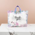 thumbnail image 4 of Púrpura Q Crafts Bolsas De Agradecimiento Para Negocios, Paquete De 50 Bolsas De Compras De Plástico Floral De 15 Pulgadas De Ancho X 12 Pulgadas De Alto Con Asa Suave, 4 of 5