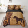 thumbnail image 2 of YST Horse Queen Comforter Set - 7-Piece Cowboy Boots Bedding Set, Queen, 2 of 5