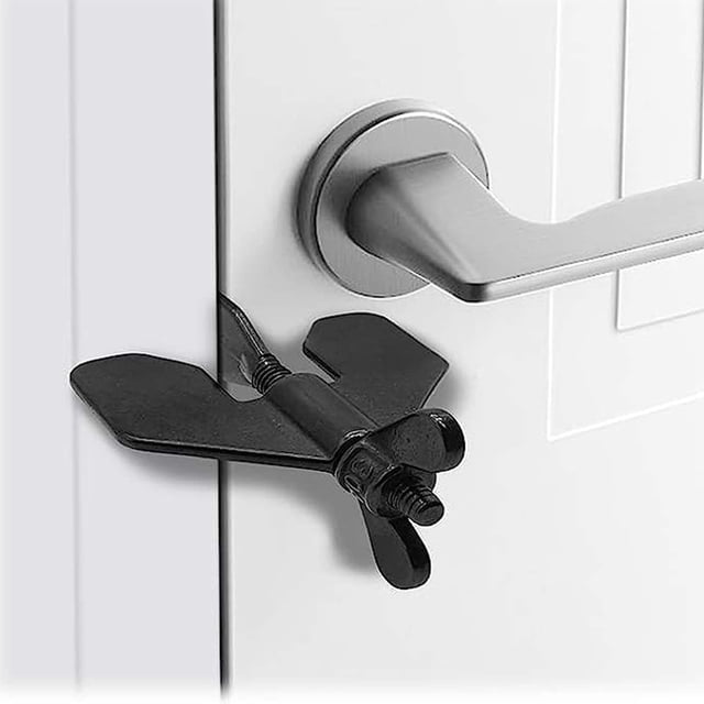 cerradura de puerta de hotel Cerradura de seguridad y privacidad para viajes para hoteles, dormitorios y hogares para evitar el acceso no autorizado (negro)