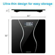 CKK Digital Electronic LCD Personal Glass Bathroom Body Weight Weighing Scales 397 lbs