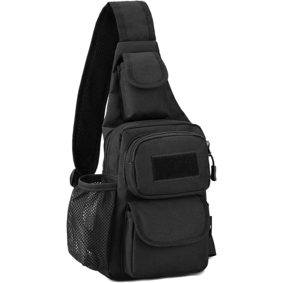 Sling Bag Crossbody Backpack for Men,Handiness Skiing Sling Bag, Lightweight Daypack for Hiking Travel (Black 2)