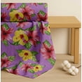 thumbnail image 4 of Soimoi Purple Cotton Cambric Fabric Leaves & Floral Print Fabric by the Yard 56 Inch Wide, 4 of 7