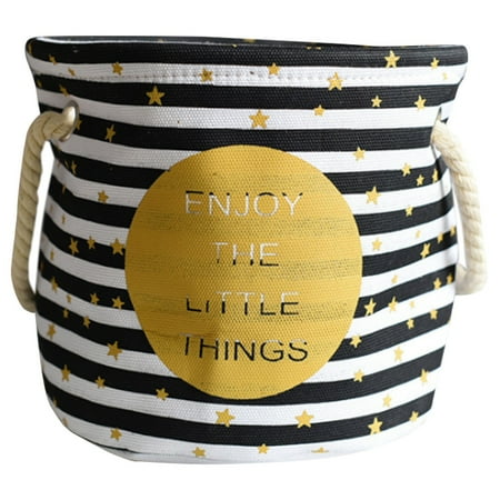 

Fabric Linen Flowerpot Printed Pattern Round Hemp Rope Ears Nordic Decorative Home Flowerpot Bag Home Decor White