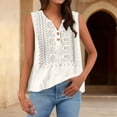 thumbnail image 5 of Women's Cotton Linen Vest, V Neck Sleeveless Embroidered Tank Top, Bohemian Style Casual Summer Top for Beach, Travel, Daily Wear and Layering-White, 5 of 8
