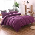 thumbnail image 1 of 3 Piece Solid Color Purple Quilt Cover Bedding Duvet Cover Set(King), 1 of 7