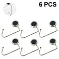 thumbnail image 1 of 6 piezas de ganchos para bolsos, gancho de metal resistente, superficie brillante y antideslizante, para mesa, escritorio, restaurante, bar, baño, oficina, escuela y sala de reuniones, 1 of 8