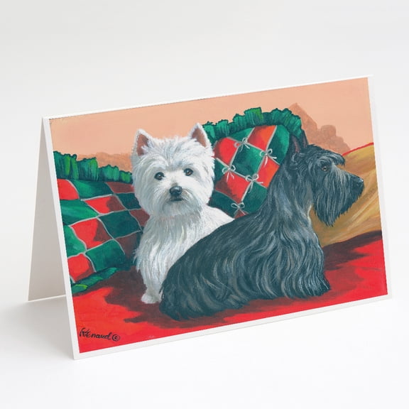 Westie and Scottie Great Scots Greeting Cards and Envelopes Pack of 8