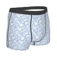 thumbnail image 2 of KLL Gray White Floral Men's Cotton Boxer Briefs Underwear-X-Large, 2 of 8