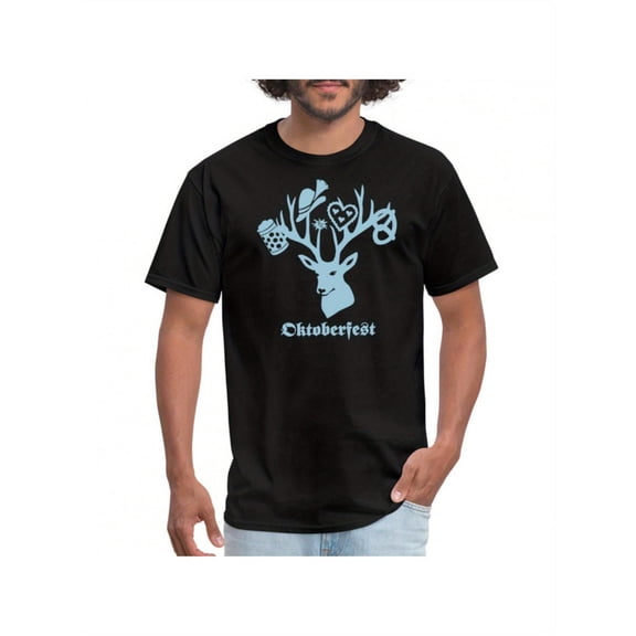 Mens Oktoberfest  Tee Top Black S-5XL Beer Pretzel Graphic 100 Cotton Bohemian Casual Festive Seasonal Regular Fit Shirt
