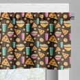 thumbnail image 3 of Ambesonne Food Window Valance, Drinks Pizza Cookies Popcorn, 54" X 12", Dark Brown Multicolor, 3 of 5