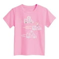 thumbnail image 4 of Tisuna Pullover Tops For Kids Child Dinosaur Print Short Sleeve Crew Neck Shirt Fashion Lightweight Boys Girls Summer Tees Pink Size 3-4 Years, 4 of 4