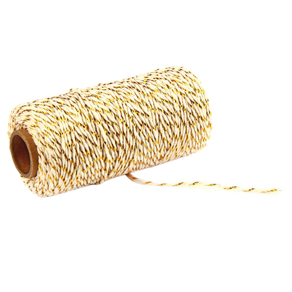 2mm Thick Mix Color Cotton Bakers Twine String Cord Rope Rustic DIY Craft  Twine 10yards Spool Metallic Twine Gold Twine Decor