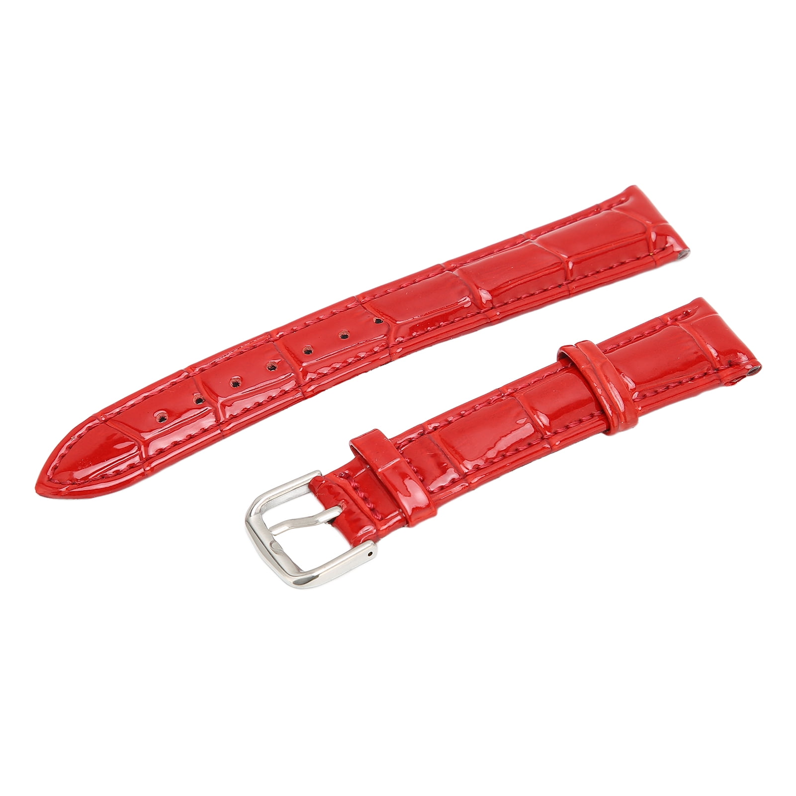 NFTIGB Artificial Leather Watch Band Red Pin Buckle 18mm Wide (0.71 inches) Sweatproof Deodorant Universal Replacement Strap for Men Women