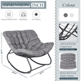 thumbnail image 7 of Outdoor Rocking Chair,Extra Large Comfortable Outdoor Patio Rattan Rocking Chair for Outdoors, Indoors, Bedroom, Lounge, Patio, Lawn with Straps Extra Large Comfortable Cushions (Grey), 7 of 7