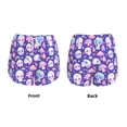 thumbnail image 3 of Susaid Skull mushroom colorful Print Women's High Waisted Running Shorts Quick Dry Athletic Gym Track Workout Shorts Zip Pocket-Large, 3 of 7