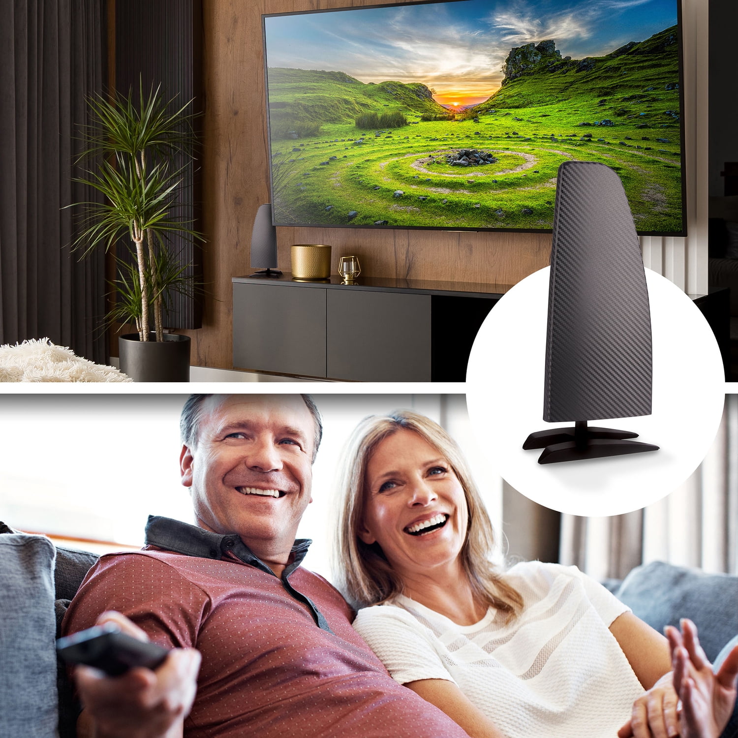 RCA Indoor Standing Amplified HD TV Antenna w/ 55 Feet Reception Range