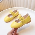 thumbnail image 2 of Krdevn Toddler Girls Solid Flower Mary Jane Dress Shoes Soft Sole Flats Color:Yellow,Size:7-8 Years, 2 of 9