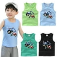 thumbnail image 2 of Chenyin Toddler Baby Boys Summer Tanks Soft Cotton Sleeveless Tops Cartoon Printing Undershirts for Kids 1-8 Years, 2 of 9