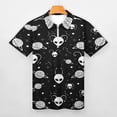 thumbnail image 3 of Amazing Aliens In The Universe With Planet And Stars Men Zipper T-shirt Summer Casual Short Sleeve T-shirt Top, 3 of 7