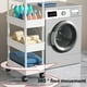 thumbnail image 4 of Carrito de almacenamiento de cocina | Organizador de plástico blanco de 4 niveles con estantes ventilados y ruedas | Multiusos para cocina, sala, baño, refrigerios, libros y juguetes, 4 of 8