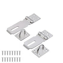 2 Sets Heavy Duty 304 Stainless Steel Hasp Staple with Screws, Padlock Hasp Door Clasp, Shed Locks and Latches, Security Gate Hasp and Staple Lock for Doors