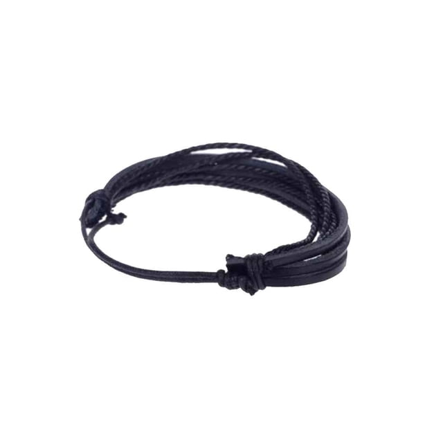 Minnieouse de cuero para hombre, de múltiples capas, brazalete de cáñamo, brazalete trenzado Vintage, accesorios de moda Accesorios de disfraces negro Minnieouse PS7058-01