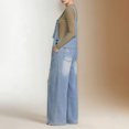 thumbnail image 6 of Hvyesh Women's Ripped Denim Bib Overalls Adjustable Straps Pockets Jean Rompers Casual Distressed Jeans Fit Jumpsuits, 6 of 7