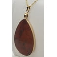 thumbnail image 5 of Natural Pear Red Jasper Gold Necklace, 5 of 5