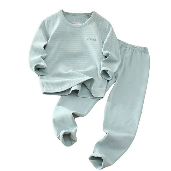 Huowey Infants Children Thermal Underwear Set Wool Silk Boys Girls Thick Long Pajamas Cozy Pjs, 8-9 Years