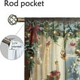 thumbnail image 3 of WNOOHIY Christmas Wreath Stocking Gift Pattern Decorative Curtains for Living Room Bedroom, Set of 2 Panels, 3 of 8