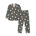 thumbnail image 1 of Fotbe Santa Claus Pijama de Hombre con Estampado de Manga Larga, Conjunto de 2 Piezas, Ropa de Dormir Suave y Cómoda con Bolsillos-X-Large, 1 of 7