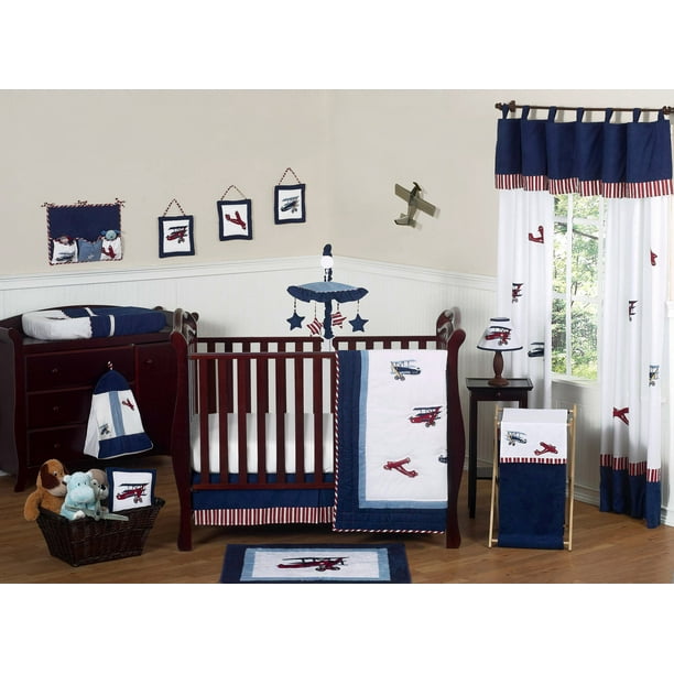 11pc Crib Bedding Set For The Vintage Aviator Collection By Sweet