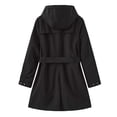 thumbnail image 5 of Ihhxva Windbreaker Jacket for Women Hooded Trench Coat with Pockets Adjustable Waist Women's Longline Lightweight Waterproof Casual Spring Outerwear S-3XL, 5 of 7