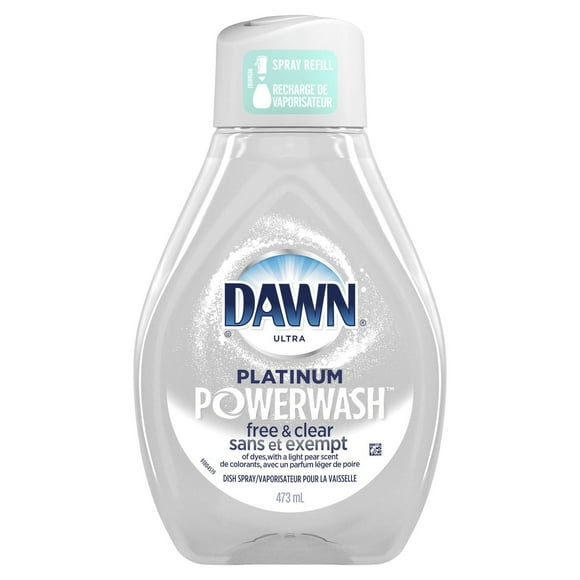 Dawn Free & Clear Powerwash Dish Spray Refill, Dish Soap, Pear Scent, 473ml