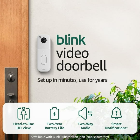 All-new Blink Video Doorbell – Head-to-toe HD view, two-year battery life, and simple setup. Sync Module Core included – System (Black)