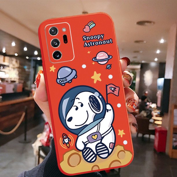 Funda Protectora Para Samsung Galaxy Note 20 Ultra A30 A20 A50S A10 A12 M12 M10 Doraemon Snoopy Astronauta De Borde Cuadrado