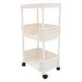 thumbnail image 1 of OULII Book Storage Rack Roller Bookcase White Movable Organizer Cart for Home Use 1 Set, 1 of 8