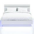 thumbnail image 3 of Furniture of America Malva Solid Wood Queen Bed with LED Light in White, 3 of 6