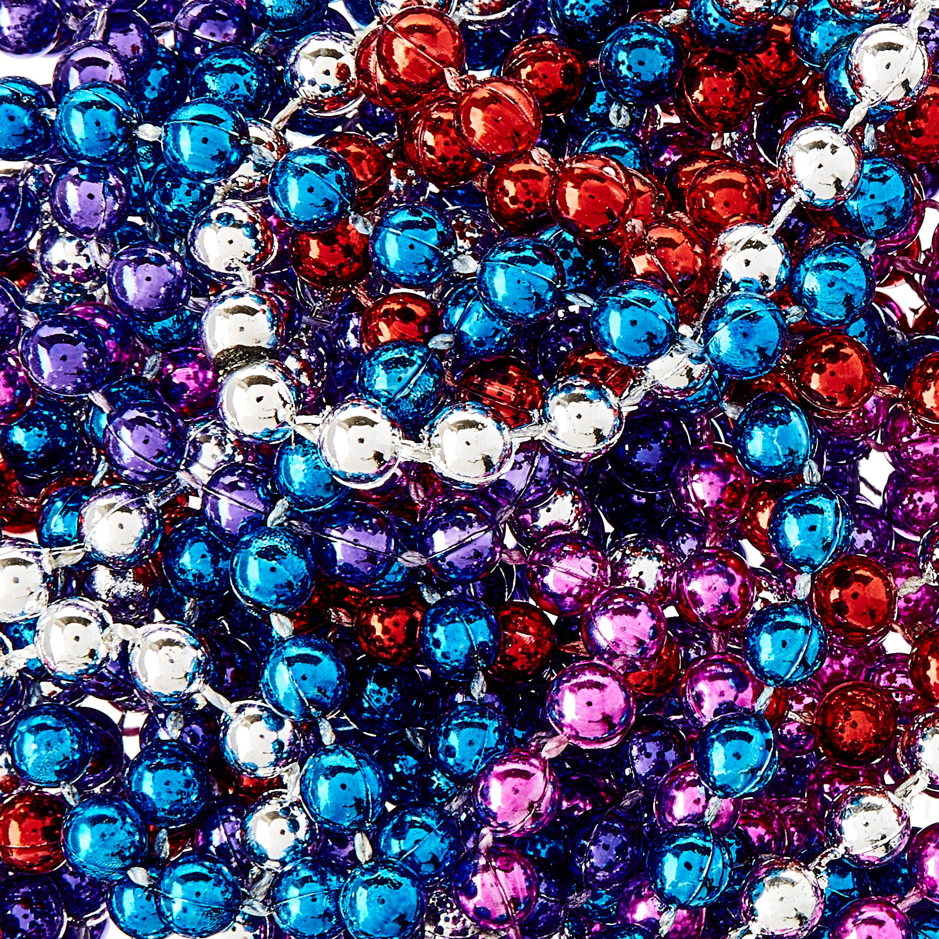 Multicolor Plastic Bead Necklaces, Party Favors, 33", 50 Count, by Way to Celebrate