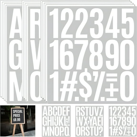 CCOCC 15 Sheets Letters Stickers 3 inch Self-Adhesive Vinyl Letter Alphabet Number Stickers Mailbox Numbers Sticker,Decals for Classroom Decor,Door,Sign,Trucks (White,3 inch)