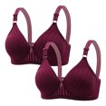 thumbnail image 2 of ZKCCNUK Plus Size Bras for Women 2PC Embroidered Glossy Comfortable Breathable Bra Underwear No Rims Everyday Bras Size S-3XL, 2 of 4