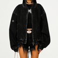 thumbnail image 4 of Cross classic oversized baseball jacket trendy washed retro pilot jacket 25 new, 4 of 5